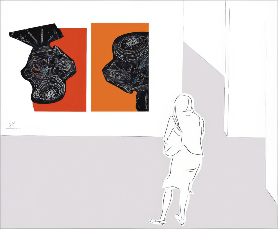 Avoir du chien, techniques mixtes sur toile, acrylique et collages, ©Jaja ADAGP, Paris 2009