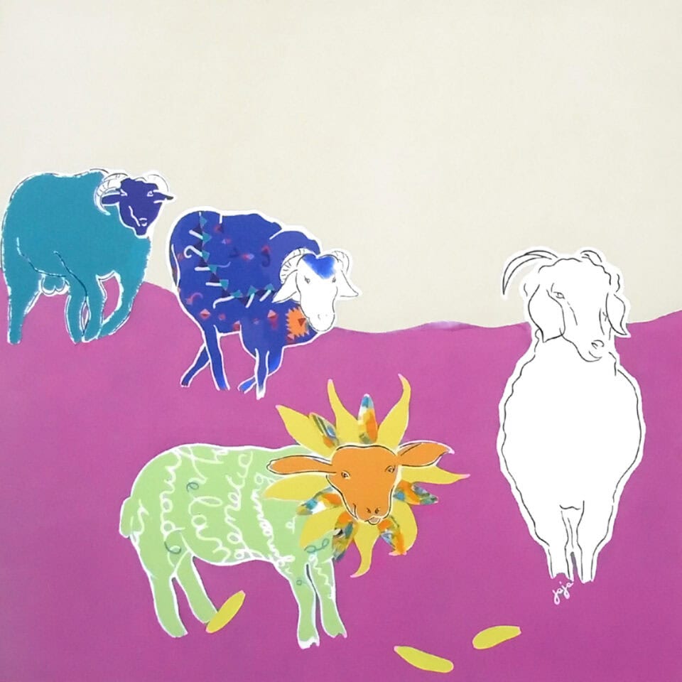 OGM, techniques mixtes sur toile, ©Jaja ADAGP, Paris 1999